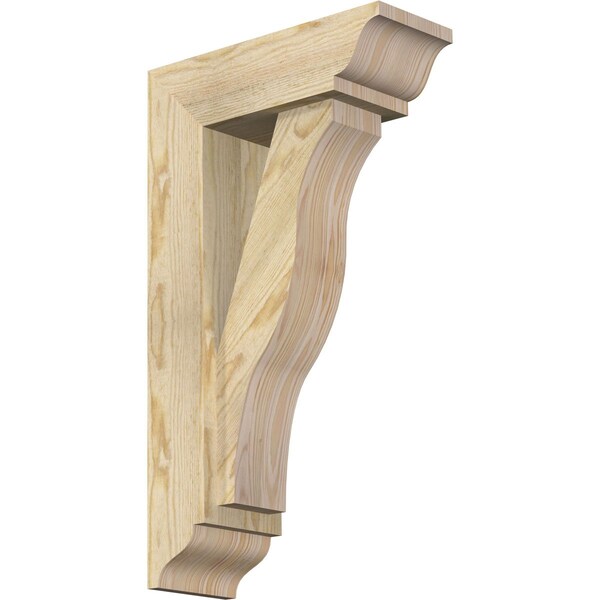 Ekena Millwork Funston Traditional Rough Sawn Bracket w/ Offset Brace, Douglas Fir, 6"W x 16"D x 28"H BKT0604X16X28FST01RDF - main